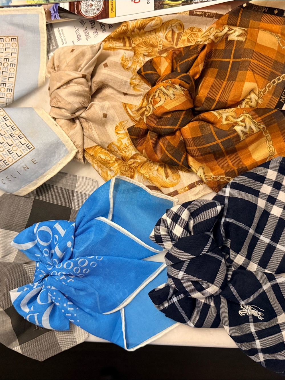 Celine  Burberry, MCM Dior Beige Logo  Scarf winner, Choice